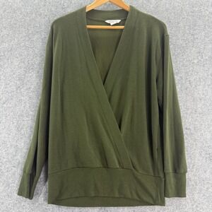 Athleta Wrap Sweater Womens Small Purana Sweatshirt Green Cozy Balletcore Fall